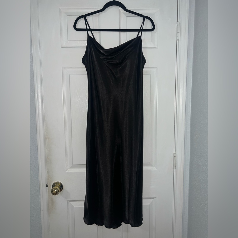 bebe Black Midi Slip Dress